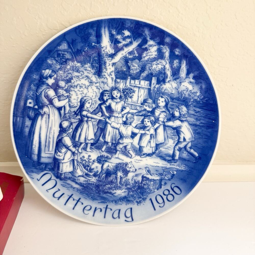 MUTTERTAG Bareuther Bavaria Germany Plate 1986 Mother's Day Playtime. In Box